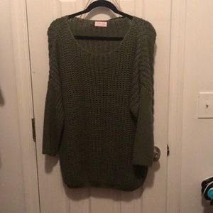 Pink lily oversized oversized 3/4 sleeve sweater